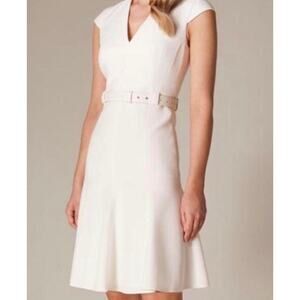 Karen Millen White Belted Dress US 6 UK 10